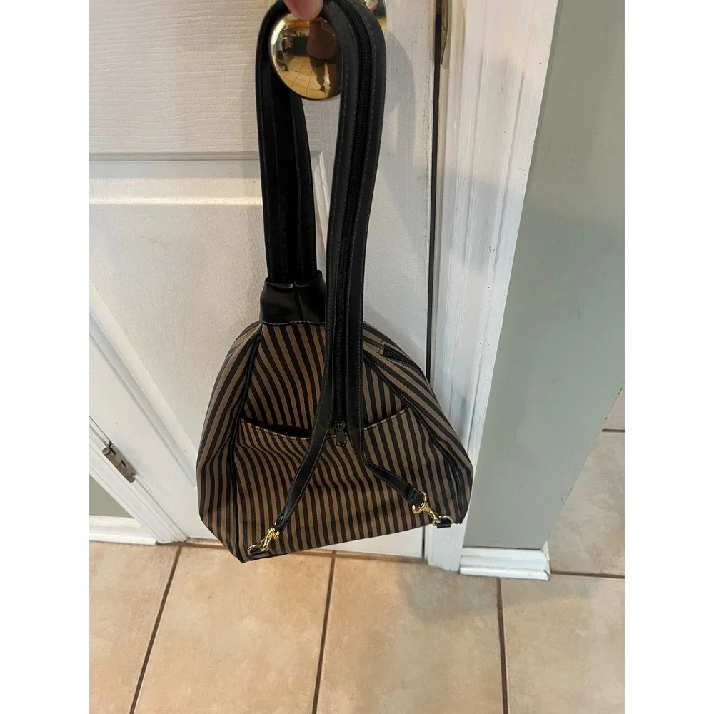 VTG90s Pequin Stripe style Teardrop Backpack Triangle Sling Convertible Strap